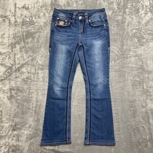 Seven 7 Embroidered Bootcut Jeans Women's Size 6 Blue Denim